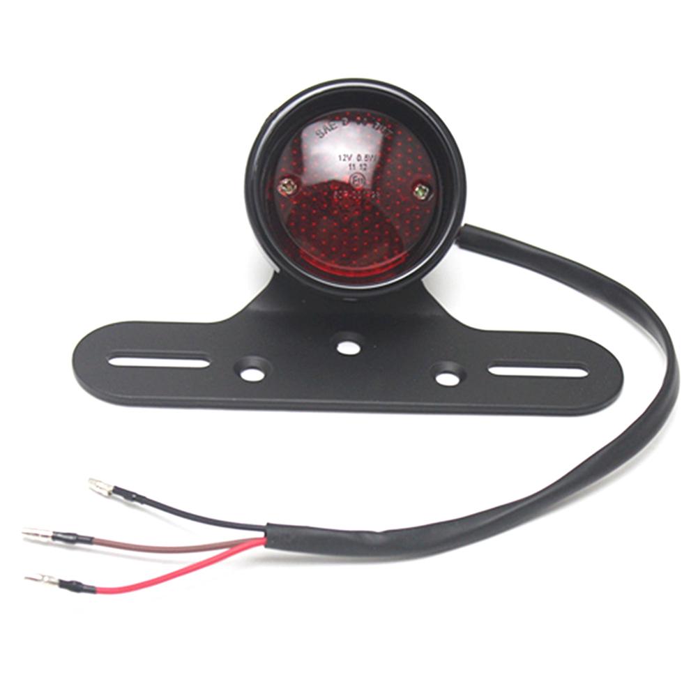 

Round Red Brake Tail Light for Harley Cafe Racer Chopper Bobber (Black), 501 Original