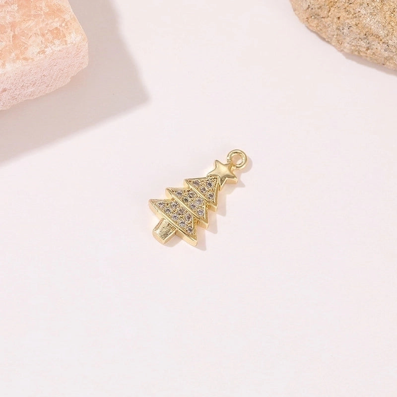 Minimalist Star Moon Heart Shape Copper Plating Inlay Zircon Charms