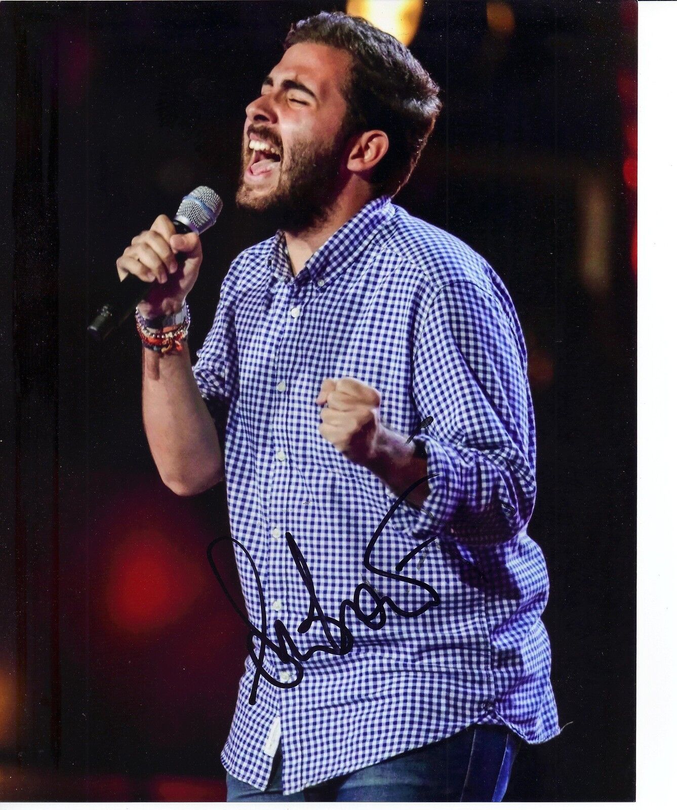 Andrea Faustini Hand Signed X Factor Music 10X8 Photo Poster painting