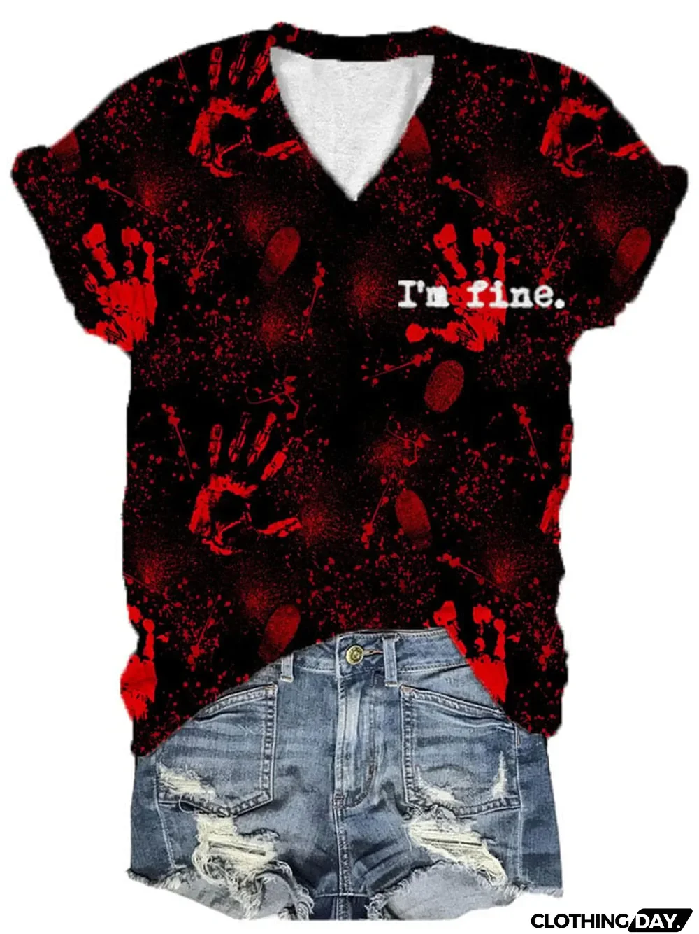 Halloween Ladies Print T-Shirt