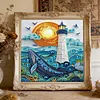 Lighthouse and Whale Special Shaped 5D DIY Partial Drill Diamond Painting Kits for Adults Beginners Home Decor Diamonds Dots Gem Art Kits Diamond Art Kit 11.81 X11.81inch