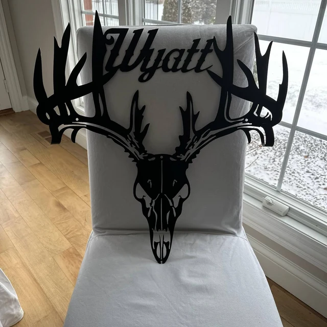 Personalized Metal Deer Skull Rack-The best gift for the hunting hobby!