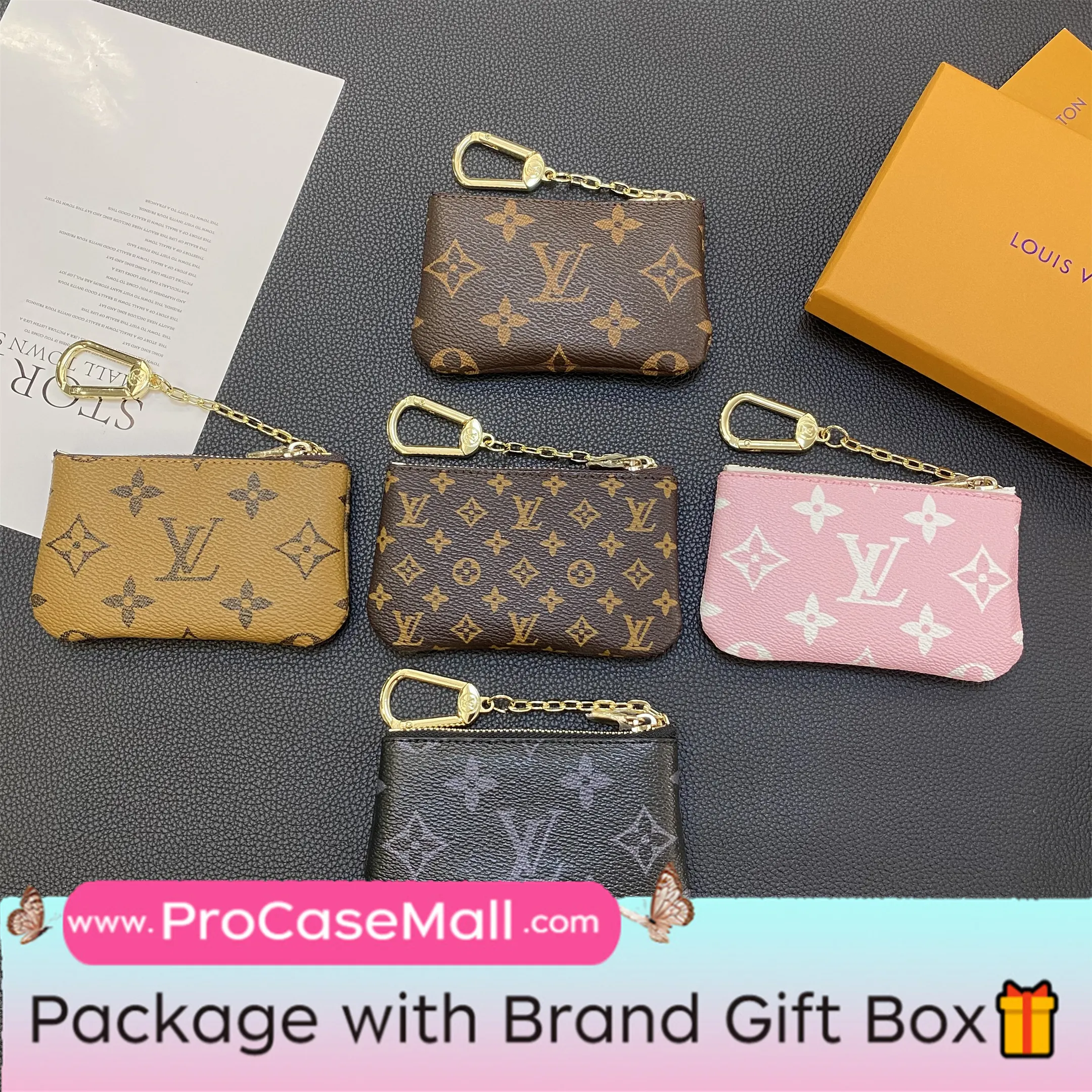 Louis Vuitton Monogram Canvas Leather Coin Purse Checkerboard Wallet