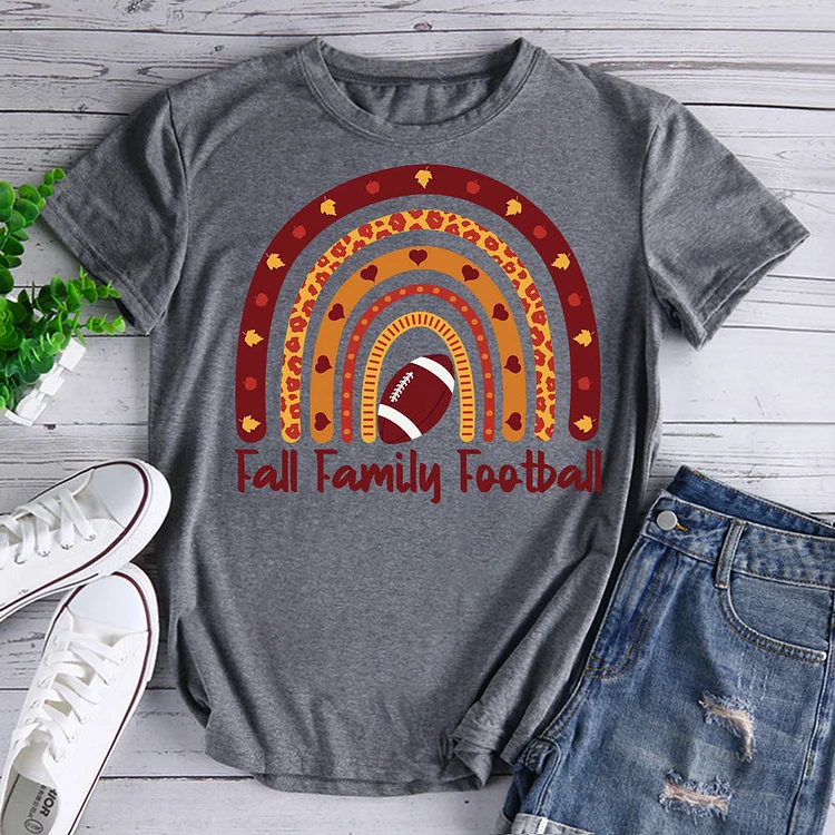 Boho Rainbow Fall Family Football T-Shirt-07602-Annaletters