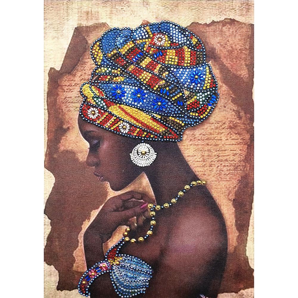 

Black Woman - Special Shaped Diamond Painting - 30*40CM, 501 Original