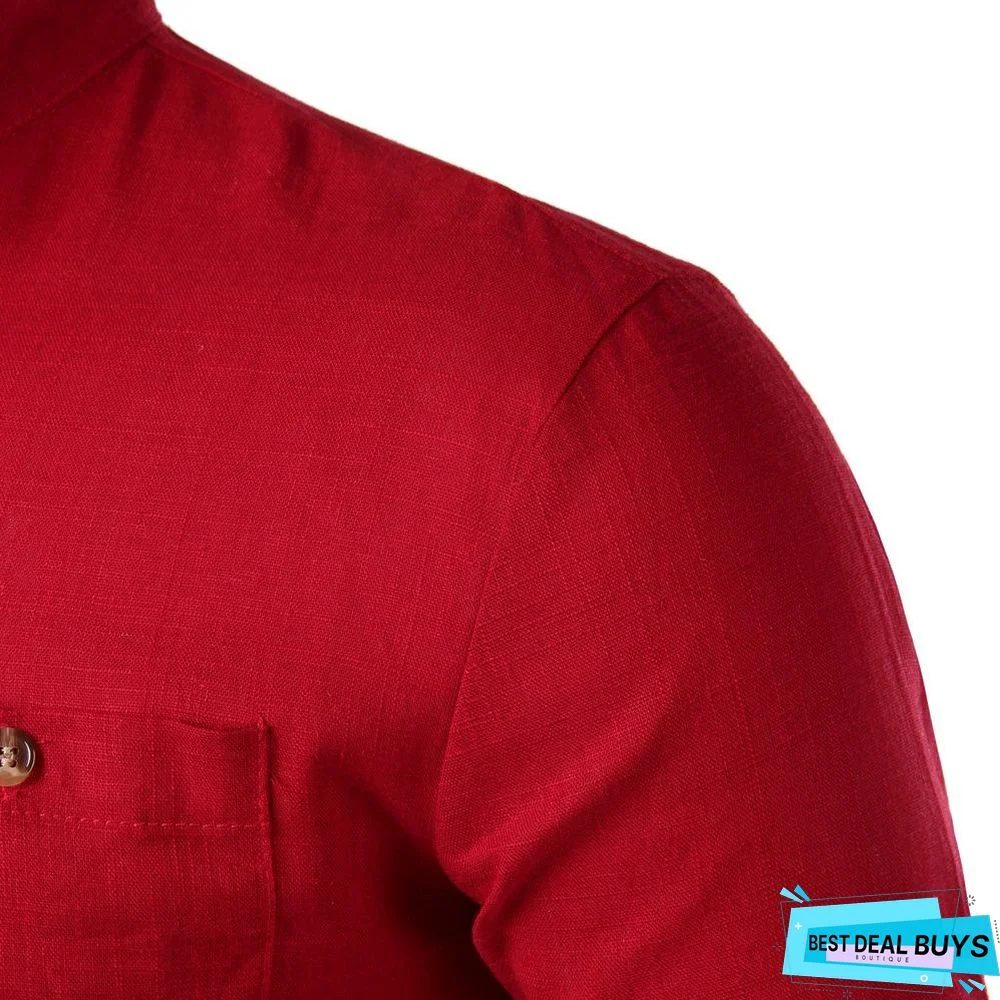 Lapel Neck Button Casual Solid Color Shirt