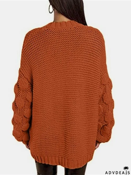 Open Front Long Sleeve Cardigan