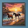 Cheval Complète Rond Diamant Peinture 30X30CM