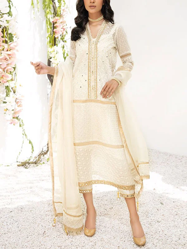 Hand Embroidered Pearl Designer Women's Suit
