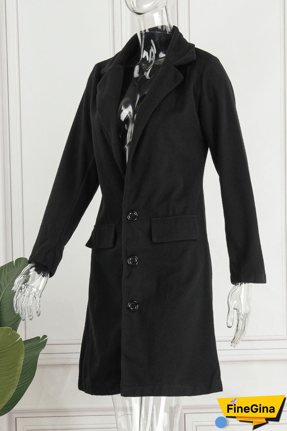 Pink Casual Solid Cardigan Turndown Collar Outerwear