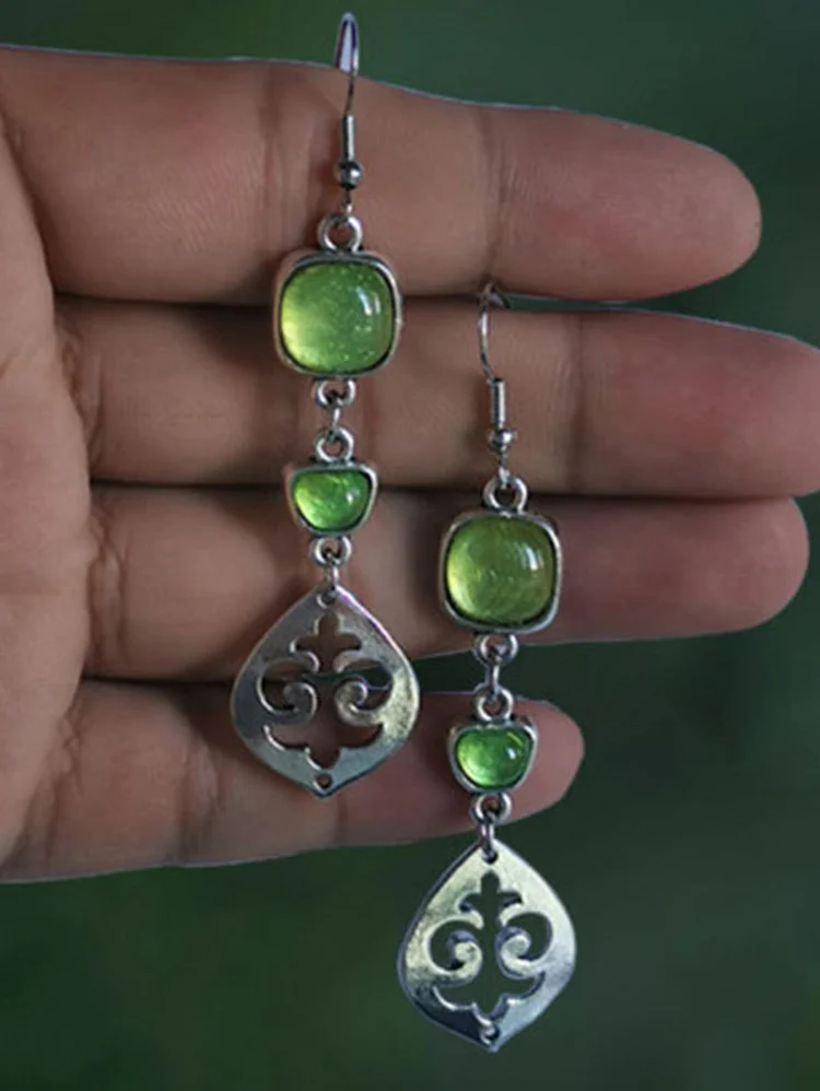 Delicate Leaf Geometric Earrings