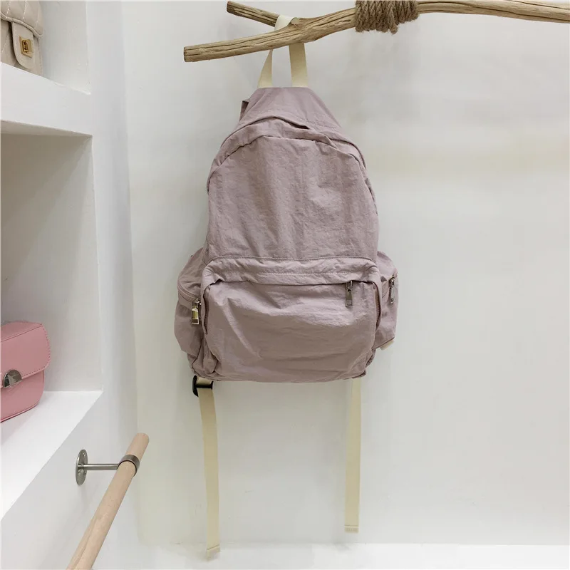 Shockcrush Trendy Casual Idle Style Versatile Canva Backpack Unisex Korean Version Ins Trendy Single Shoulder Double Shoulder Bag Casual Daypacks & Backpacks