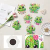 (US Local)6Pcs Acrylic Cactus DIY Diamond Painting Fridge Stickers Craft Kit
