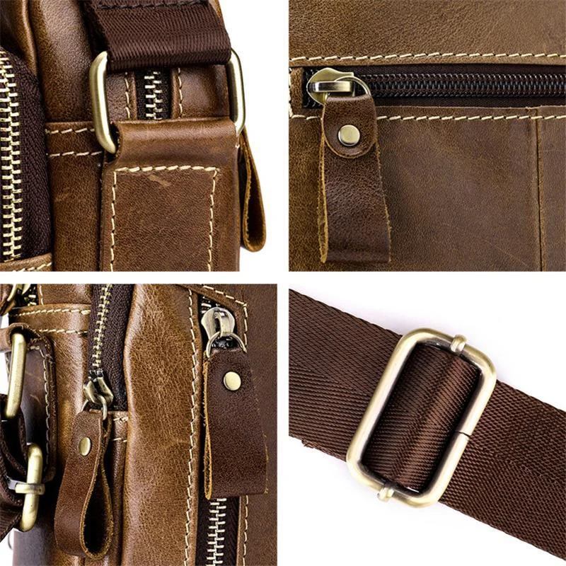 Men's Casual Zipper Crossbody Packs Shoulder Bag With Large Capacity