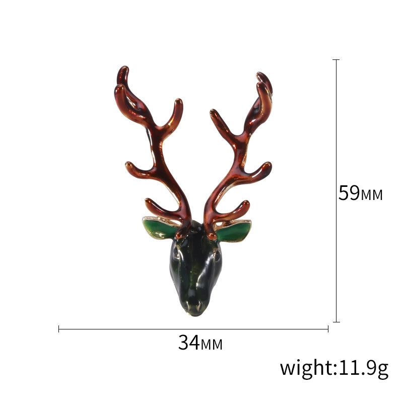 Cute Classic Style Pin Santa Claus Snowflake Elk Alloy Enamel Inlay Rhinestones Unisex Brooches