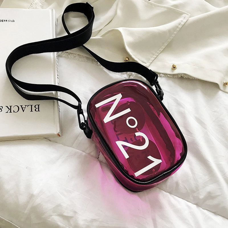 Women’s Small PVC Solid Color Streetwear Square Zipper Jelly Bag