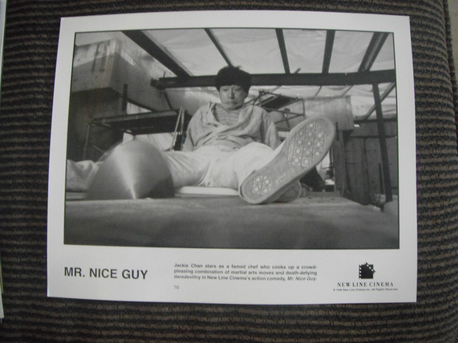 Mr. Nice Guy Jackie Chan 1998 B&W Photo Poster painting Photo Poster paintinggraph Promo Movie