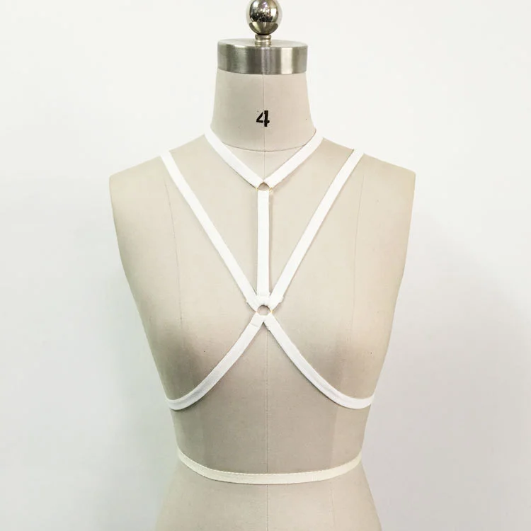 Brownm Eaby Fashion Sexy Strapped Hollow Top Solid Color Loose With Bra
