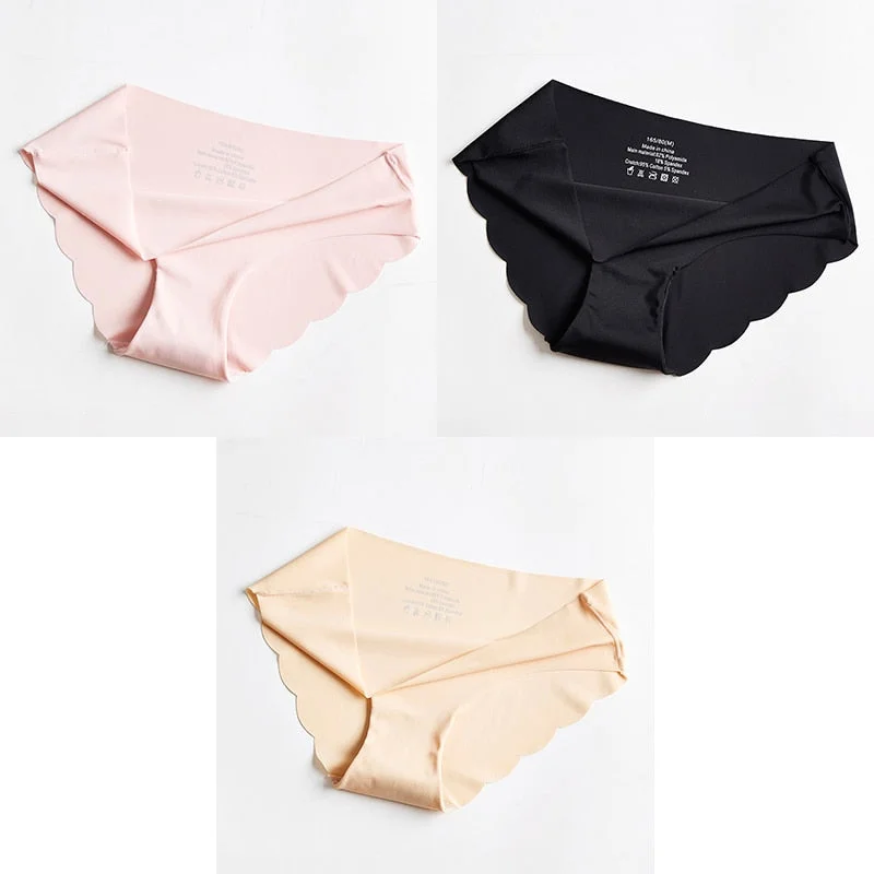 3pcs Seamless Panty Set Underwear Female Comfort Intimates Fashion Ladies Hot Sale Mid-Rise Briefs Panties Women Sexy Lingerie