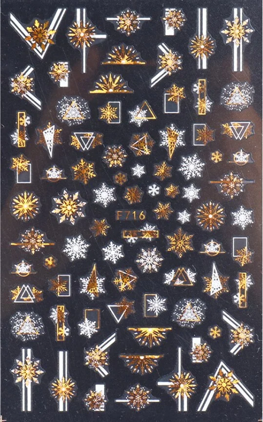 Churchf 1pcs Autumn Winter Nail Sticker Robin Snow Flower New Year Halloween Christmas 3D Decals Nail Art Design Decor Accessories-Nail Inspo