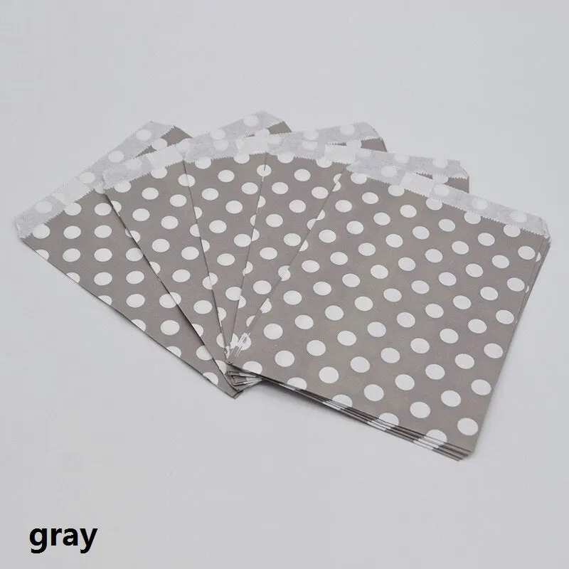 25pcs/lot 13*18cm Dot Paper Bag Candy Cookies Cupcake Bags Kids Birthday Party Foods Packaging Supplies Wedding Decoration