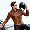 💥 2025 Hot Sale! Men's Casual Stand Collar PU Leather Jacket, Fashionable and Exquisite Zipper Jacket