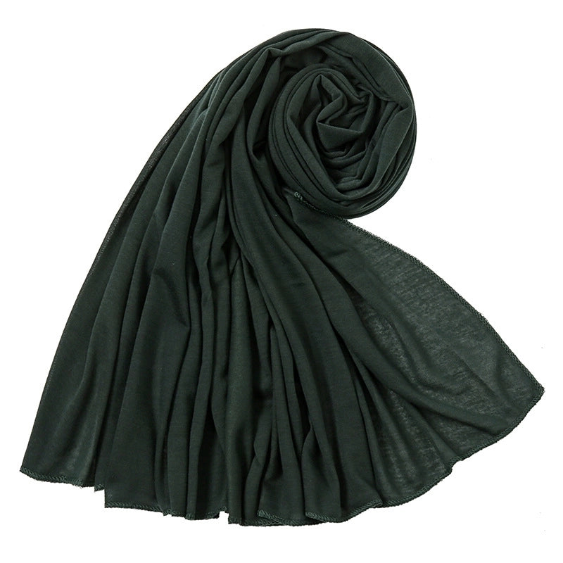 Women’s Minimalist Solid Color Mercerized Cotton Winter Scarves