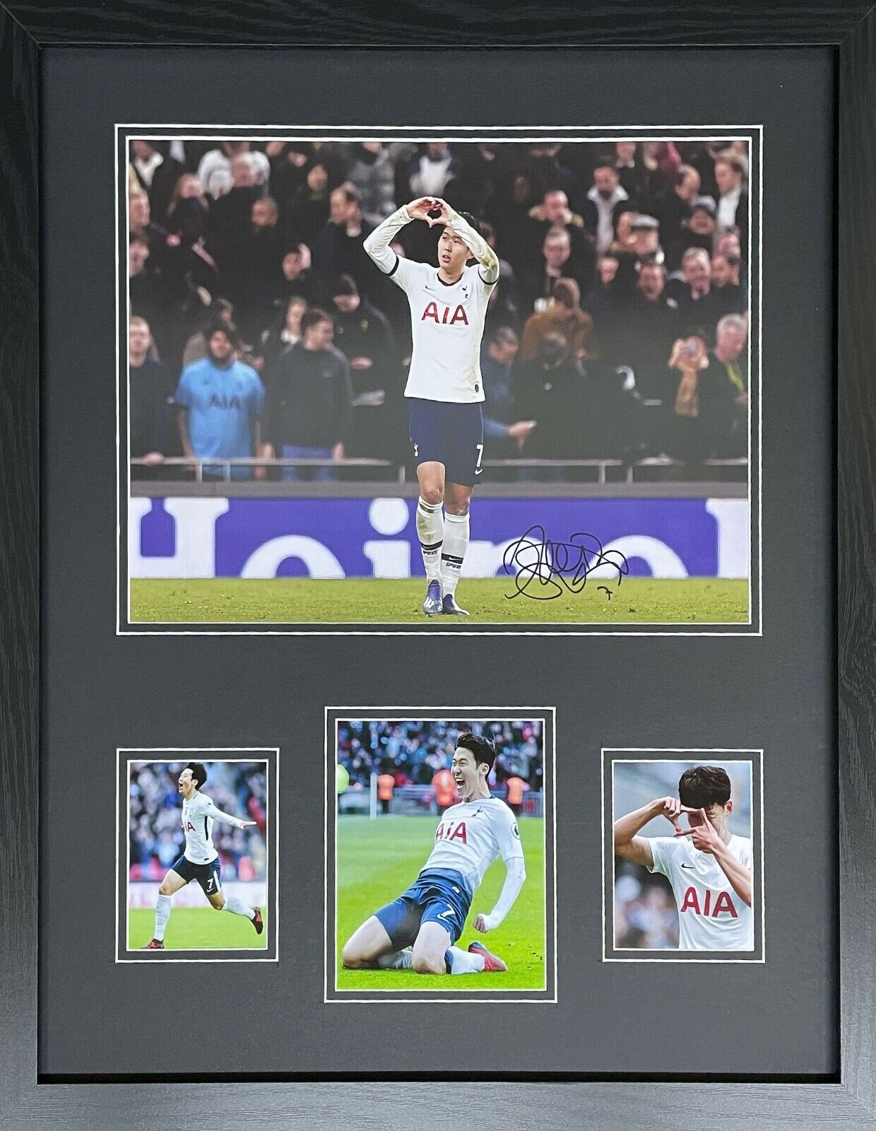 FRAMED HEUNG MIN SON SIGNED TOTTENHAM SPURS FOOTBALL Photo Poster painting COMES WITH COA PROOF