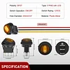 Nilight 5Pcs Waterproof Round Rocker Toggle Yellow LED Switch 12V 20A 3 Pin ON Off SPST for Car Truck Boat Marine Automotive RV with Locked Terminal Wires