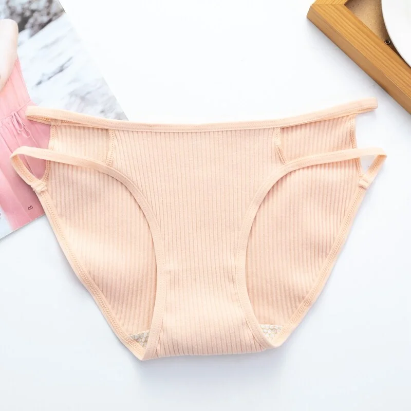 Sexy Panties Women Underwear Cotton Briefs For Girls Briefs Solid Color Comfortable Underpants Soft Low-Rise Female Lingerie