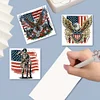 (US Only)6PCS DIY Independence Day Diamond Art Greeting Cards for Independence Day