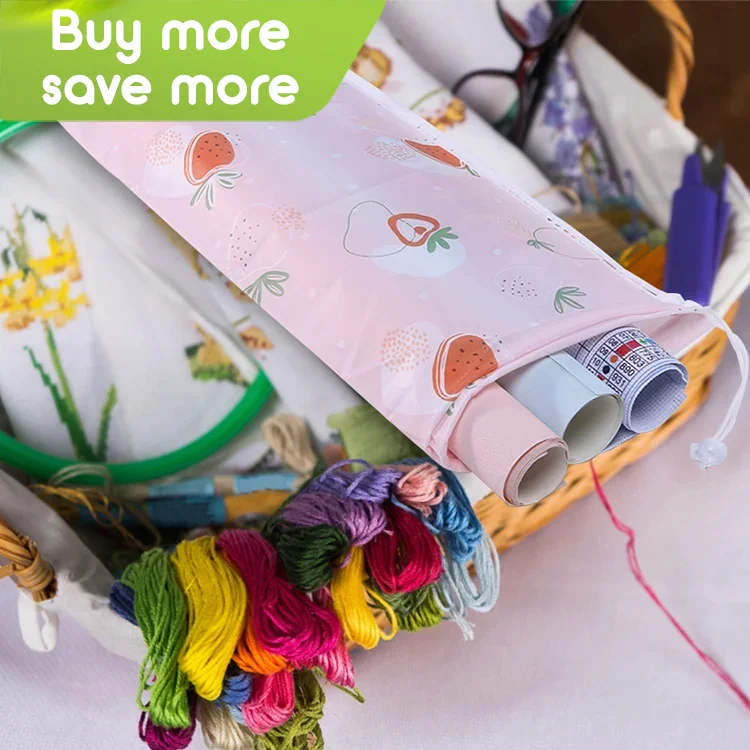 Dustproof Cloth Roll Painting Pouch Waterproof Embroidery Organizer for  Home 23*60CM( 9.06*23.62