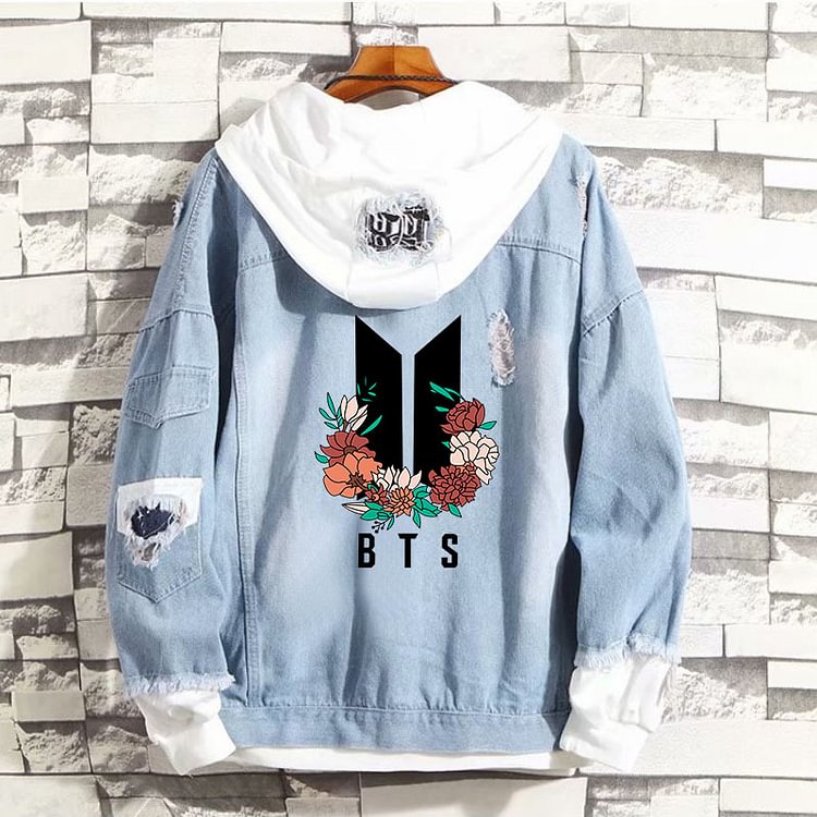 BTS Permission To Dance Black LOGO Denim Jacket