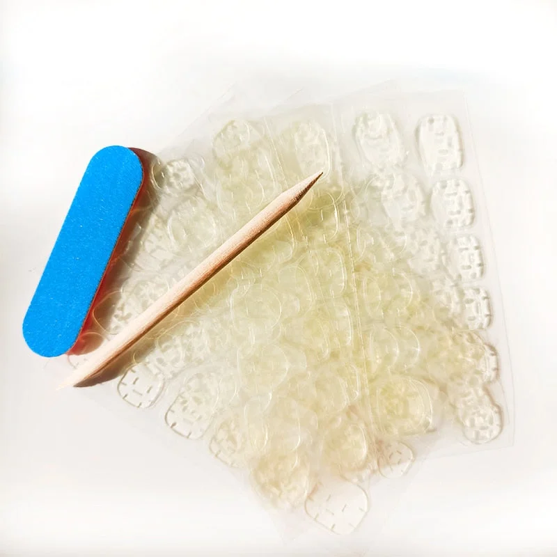 240pcs/10sheets Wholesale Double Side Glue Sticker Adhesive Tape Water Proof Sticker Pink Sticker Nails Tabs Tools Bag T013-Nail Inspo