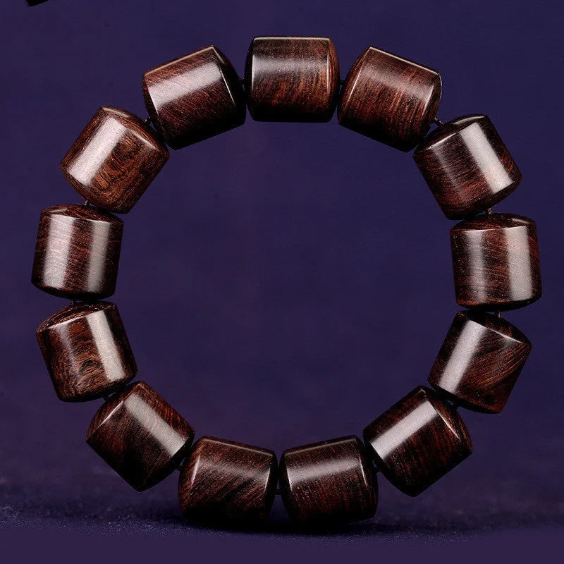 Hainan Huanghuali Barrel Bead Bracelet