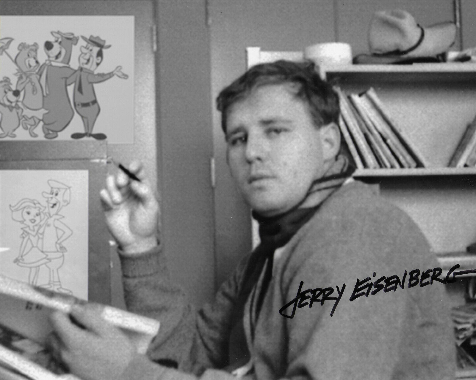 Jerry Eisenberg Original Autographed 8X10 Photo Poster painting - Hanna-Barbera animator