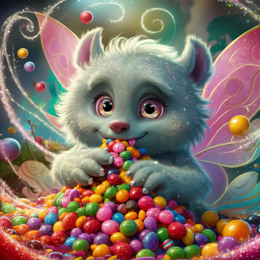 Candy Loving Raccoon (velvet cloth) Fairy Dust Drills full round/square ...