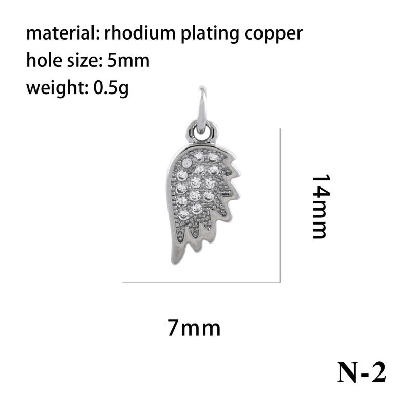 Ig Style Minimalist Angel Dolphin Crown Copper Plating Inlay Zircon 18k Gold Plated Charms