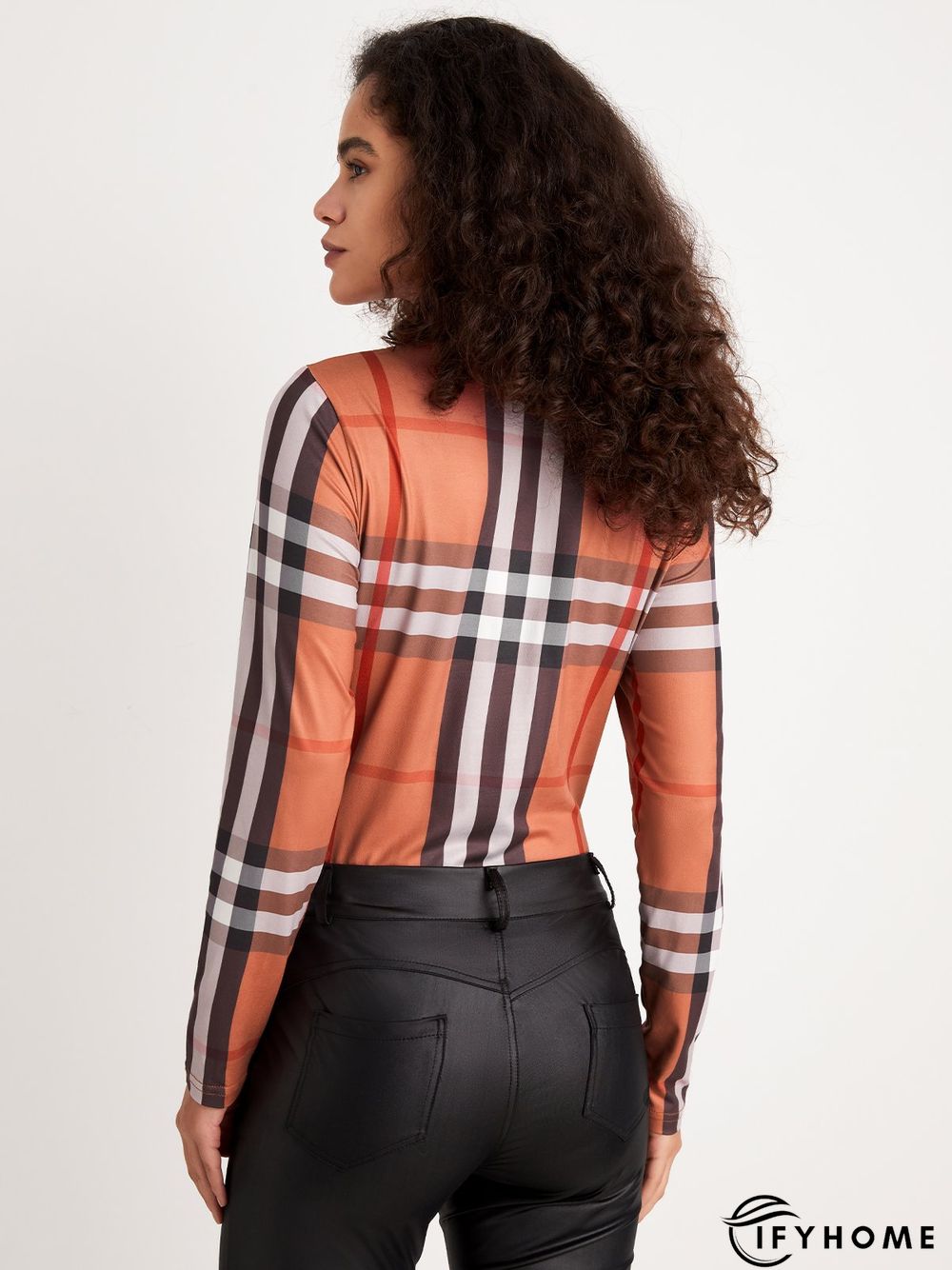 Urban Turtleneck Plaid Regular Fit T-Shirt | IFYHOME