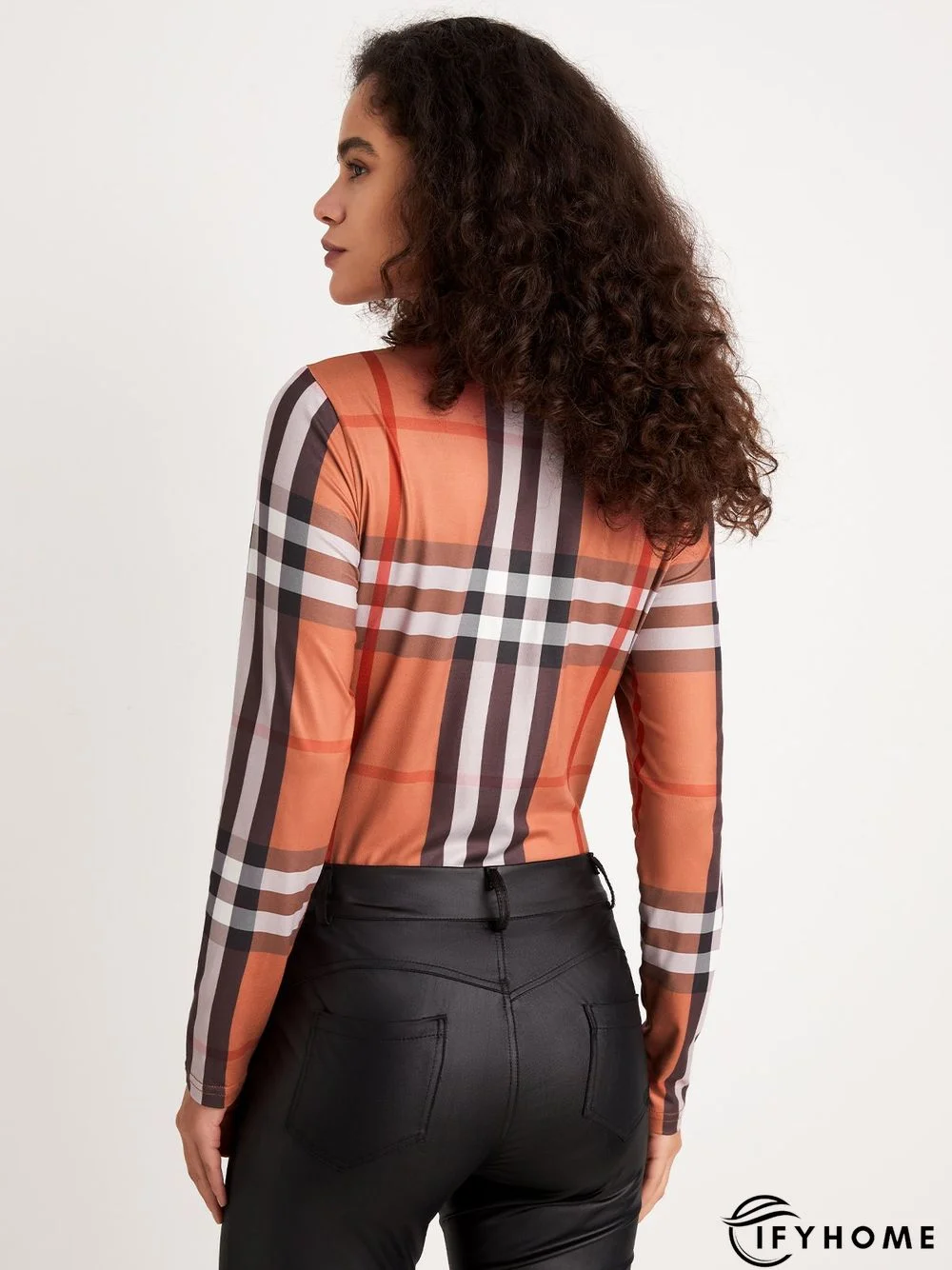 Urban Turtleneck Plaid Regular Fit T-Shirt | IFYHOME