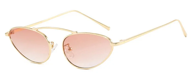 Unique Single Bridge Cat Eye Sunglasses Women 2024 Retro Cool Small Frame Luxury Sun Glasses Men Black Shades Alloy Eyewear