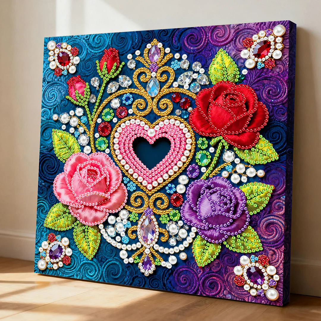 Flower Art Diamond Painting Kit for Adults Home Decor 25x25cm With Frame