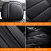 MINGBRON Black Car Seat Cover with Lumbar Support, Car Seat Protector Waterproof, Nappa Leather Car Seat Cushion, Car Seat Covers Front Seats and Back Fit for Most Cars
