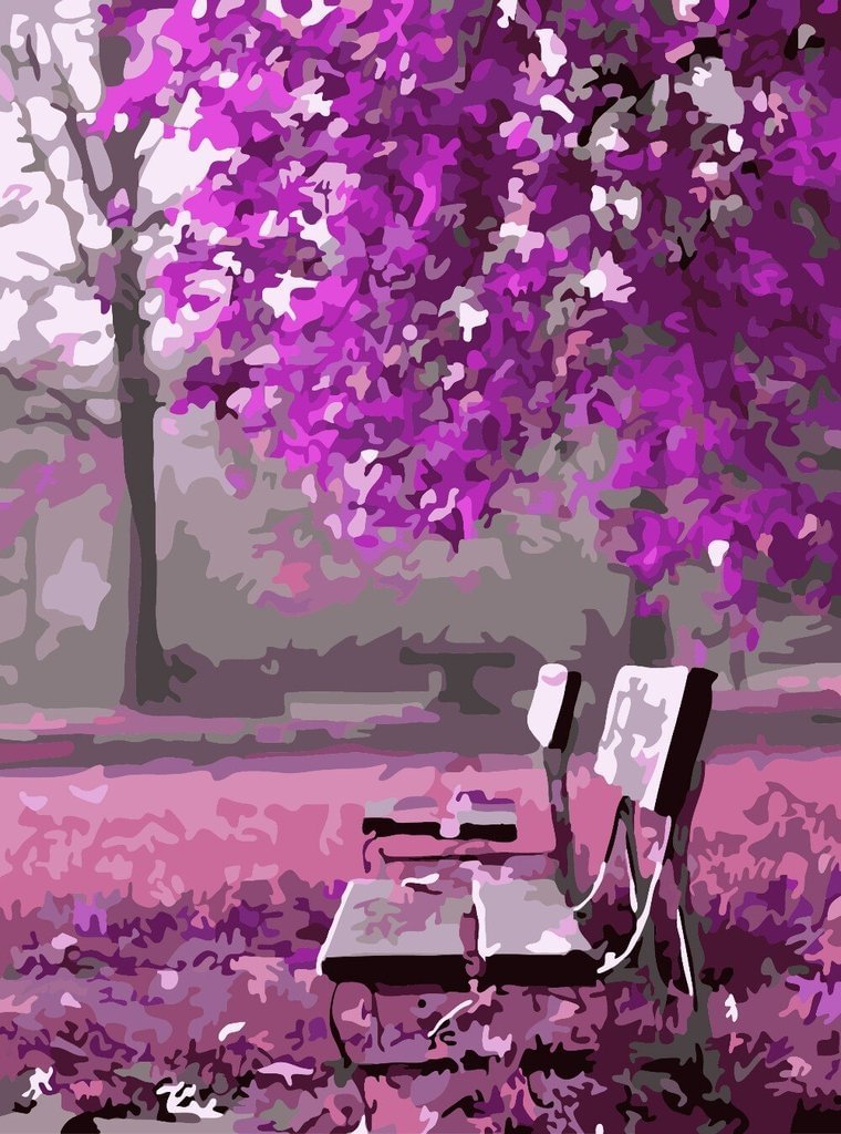 DIY Paint by Numbers Kit for Adults - Purple World、bestdiys、sdecorshop