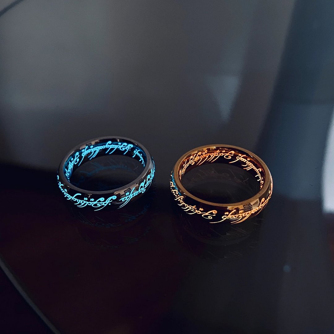 Elvish Ring Glow in the Dark - Rings of Power Titanium Stainless Steel