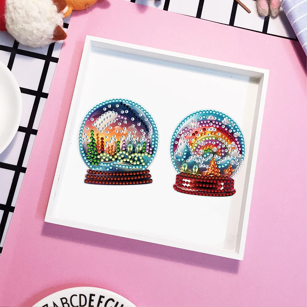 8pcs DIY Rainbow Crystal Ball Diamond Painting Magnets Refrigerator for Adult Kid Beginners