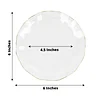 10 Pack | 6" Clear Hard Plastic Dessert Plates with Gold Ruffled Rim, Heavy Duty Disposable Salad Appetizer Dinnerware