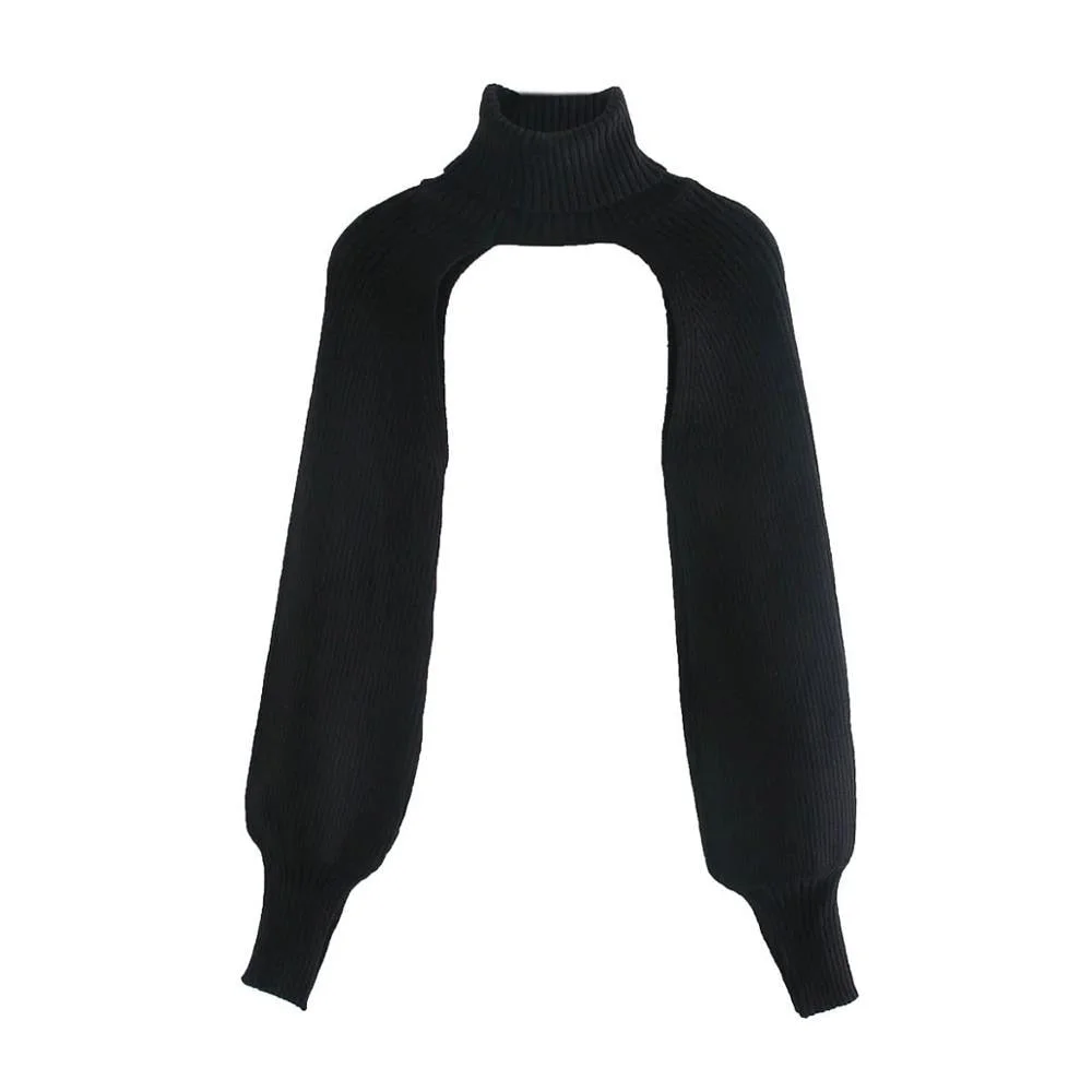 2021 New Women Knitted top Knit Arm Warmers High Neck Long Sleeves sweater casual stylish sweater femme vetement ropa mujer