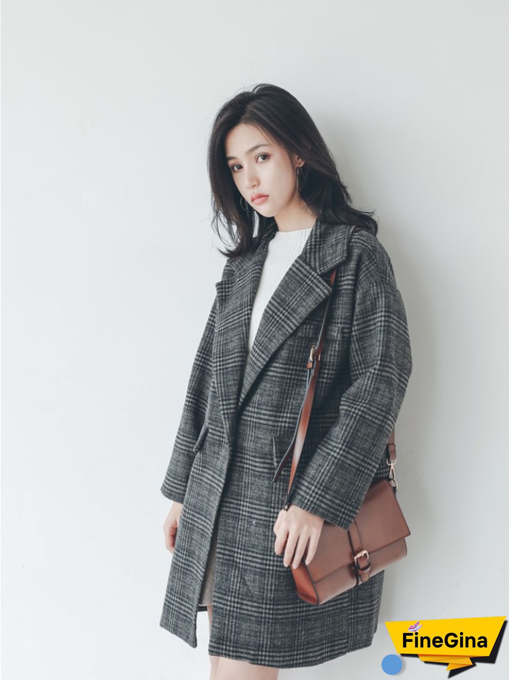 Fall Winter New Cotton Thick Plaid Woolen Coat Women Korean Fashion Slim Fit Jackets Female Turn Down Clothing Outwear
