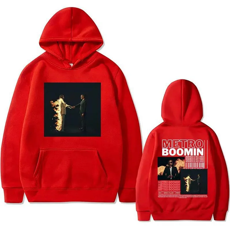 Rapper Metro Boomin Heroes & Villains Music Album Print Hoodie Vintage Oversized Sweatshirts at Hiphopee